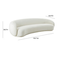 Coty Cream Velvet 120" Sofa - Luxury Living Collection