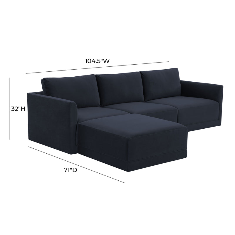 Valentina Navy Velvet Modular Sectional Sofa - Luxury Living Collection
