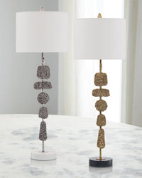 Tevy Nickel Medallions Table Lamp - Luxury Living Collection