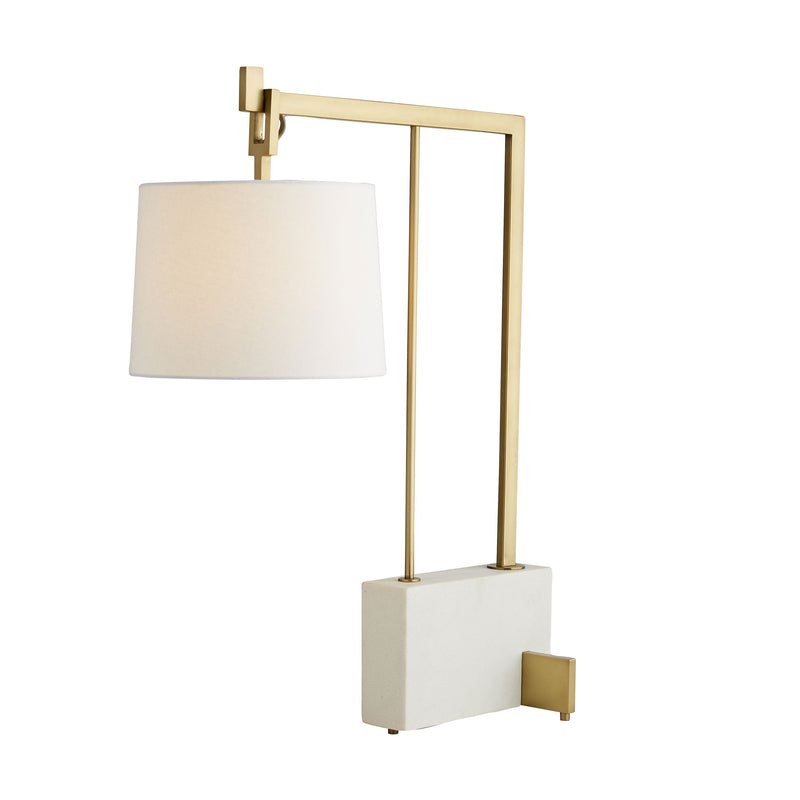 Aniko Faux Marble with Antiqued Brass Lamp