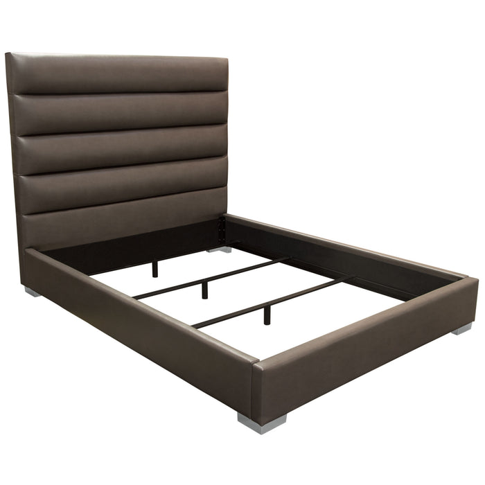 Panthea Tufted Grey Leatherette Bed