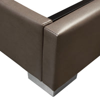 Panthea Tufted Grey Leatherette Bed