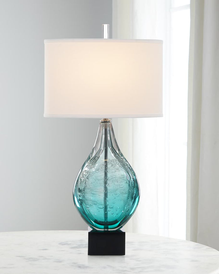Tate Light Azure Art Glass Table Lamp - Luxury Living Collection