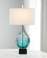 Tate Light Azure Art Glass Table Lamp - Luxury Living Collection