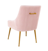 Prado Pleated Blush Velvet With Gold Frame Chair - Luxury Living Collection
