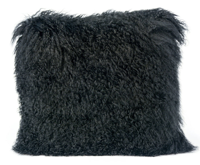 January Black Sheep Fur Large Pillow - Luxury Living Collection
