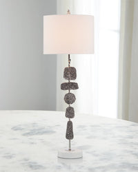 Tevy Nickel Medallions Table Lamp - Luxury Living Collection