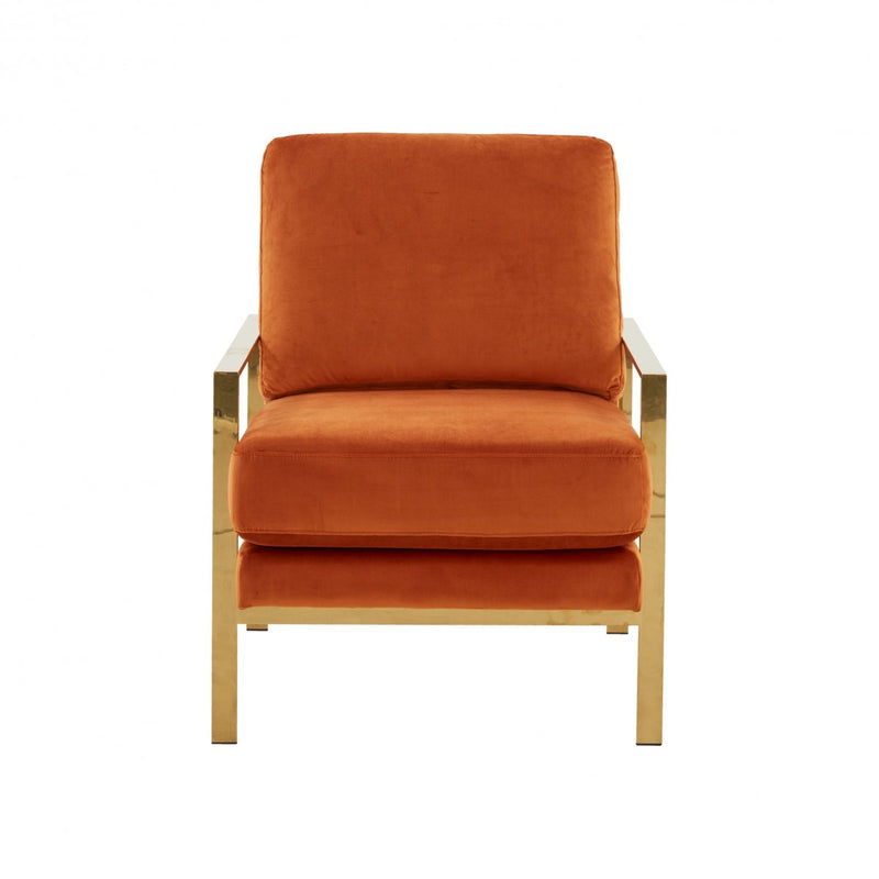 Bryony Modern Orange Fabric Accent Chair