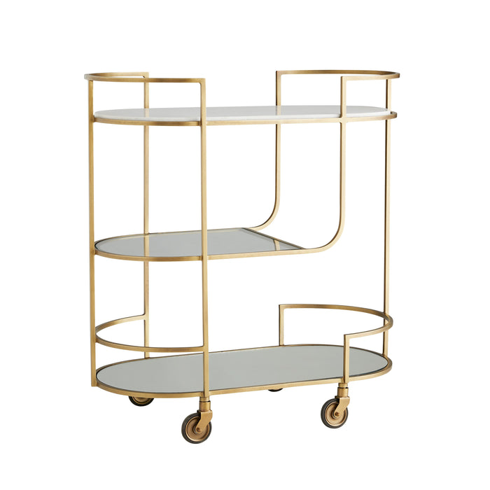 Kaisen Antique Brass Bar Cart