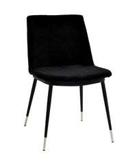 Frederica Black Velvet with Silver Legs Dining Chairs (Set of 2) - Luxury Living Collection