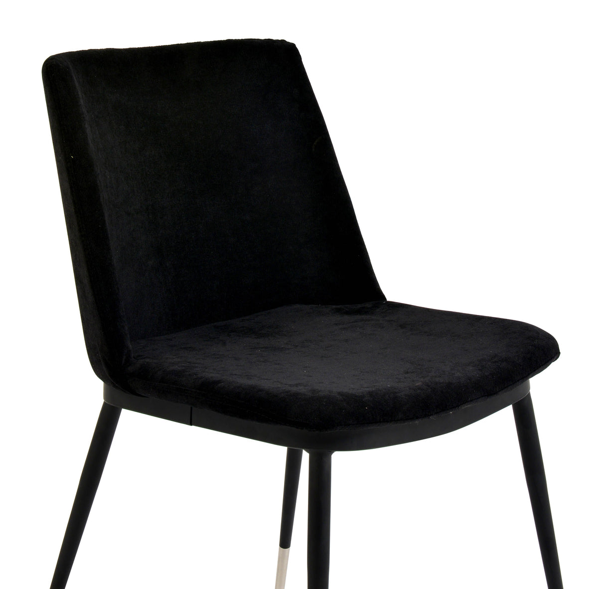 Frederica Black Velvet with Silver Legs Dining Chairs (Set of 2) - Luxury Living Collection