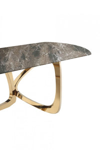 Mika Modern Brown & Gold Dining Table