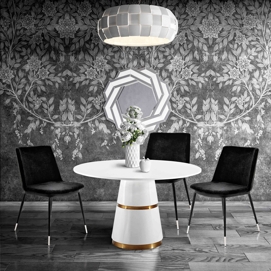 Frederica Black Velvet with Silver Legs Dining Chairs (Set of 2) - Luxury Living Collection