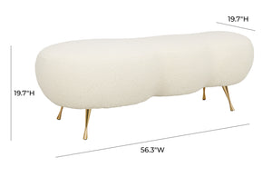 Brisa Faux Shearling Bench - Luxury Living Collection