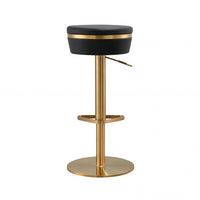 Lesina Black and Gold Adjustable Stool - Luxury Living Collection