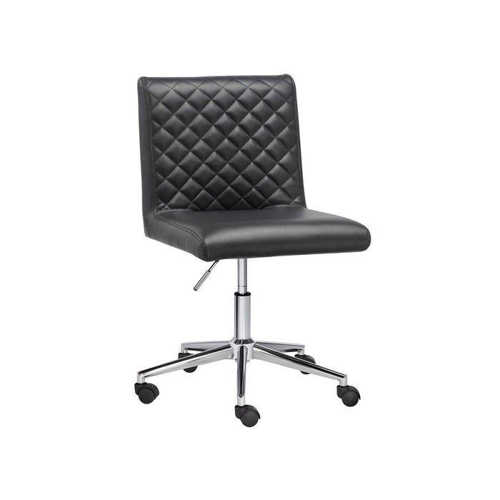 Kamryn Quilted Black Faux Leather Office Chair