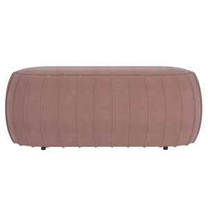 Aiyana Blush Pink Velvet Ottoman