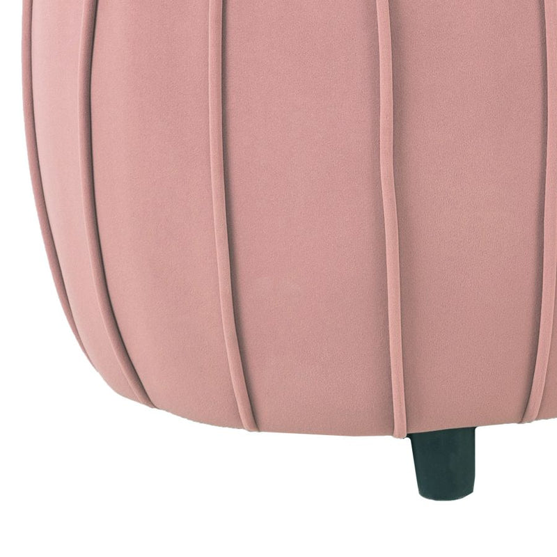Aiyana Blush Pink Velvet Ottoman