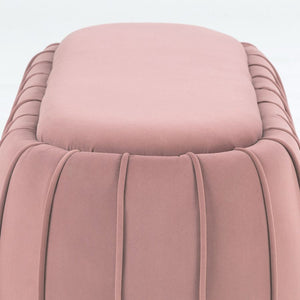 Aiyana Blush Pink Velvet Ottoman
