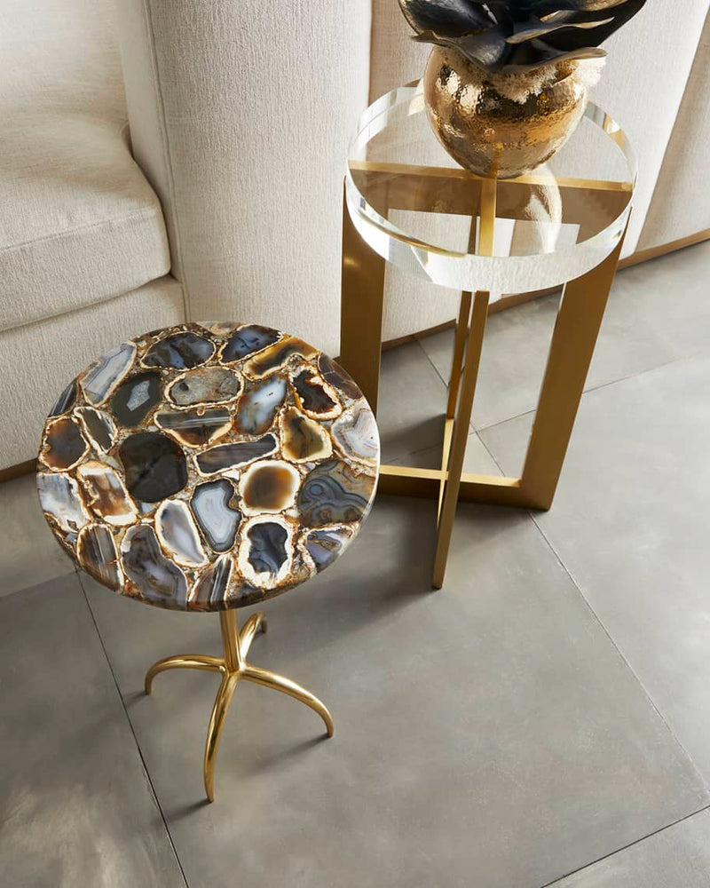 Linnea Brass and Crystal Martini Table - Luxury Living Collection