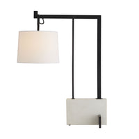 Aniko Faux Marble with Bronze Lamp