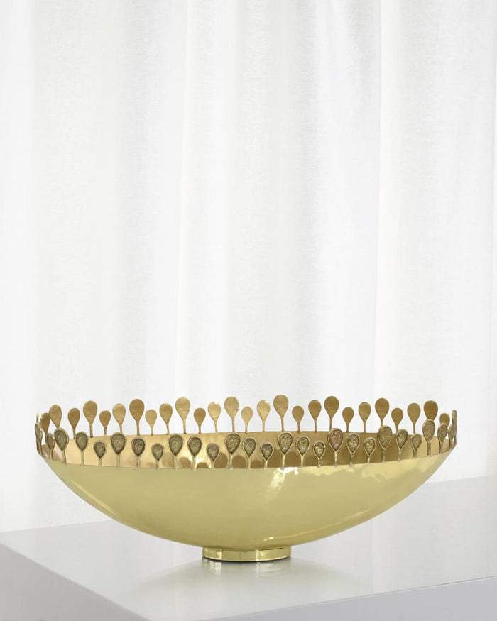 Ashley Polished Brass Oval Crown Bowls - Luxury Living Collection