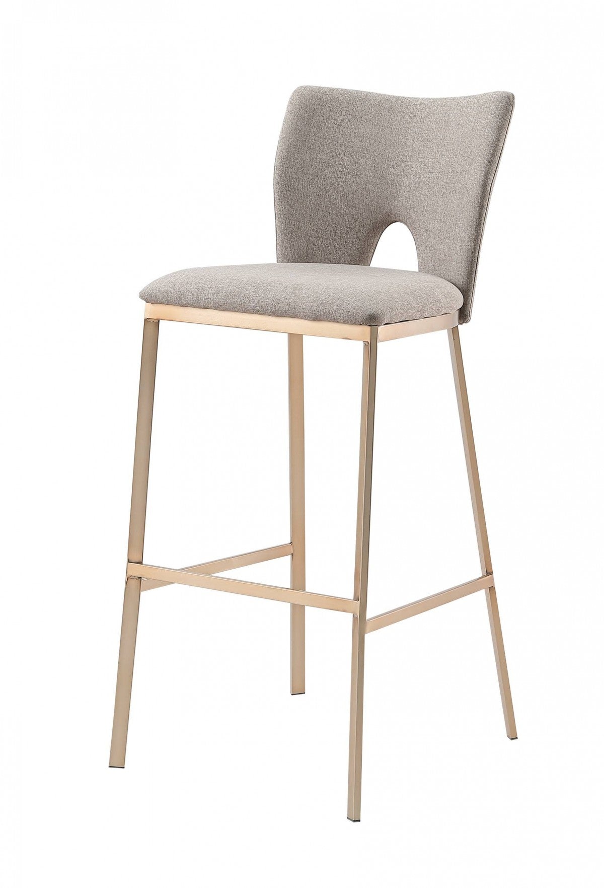 Divya Beige & Brass Bar Stool (Set of 2)