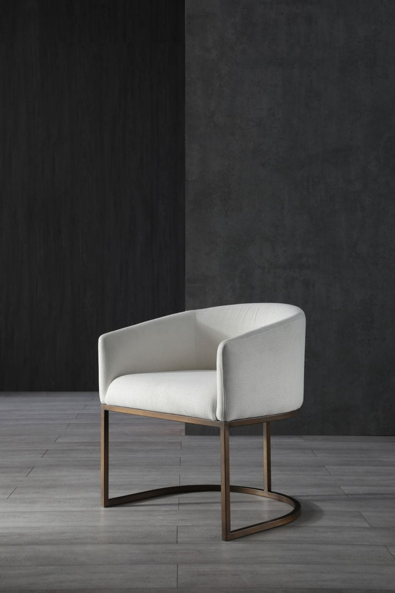 Calais Modern Beige Velvet & Brass Dining Chair