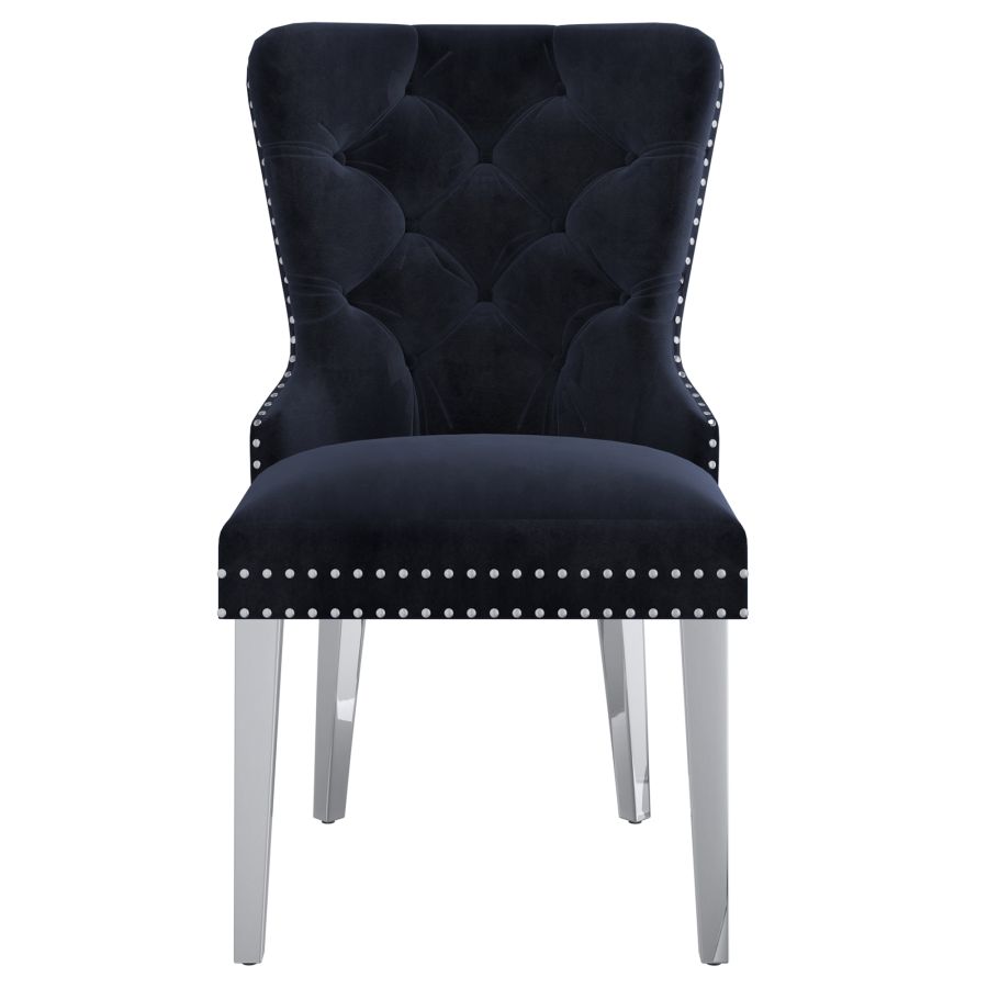 Bellamy Black Velvet Side Chairs (Set of 2)