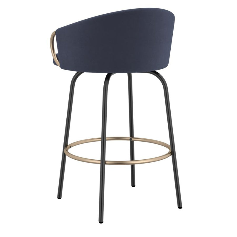 Destiny Blue Velvet Counter Stools (Set of 2)