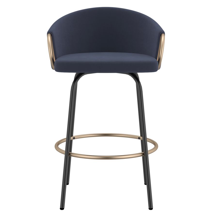 Destiny Blue Velvet Counter Stools (Set of 2)