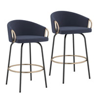 Destiny Blue Velvet Counter Stools (Set of 2)