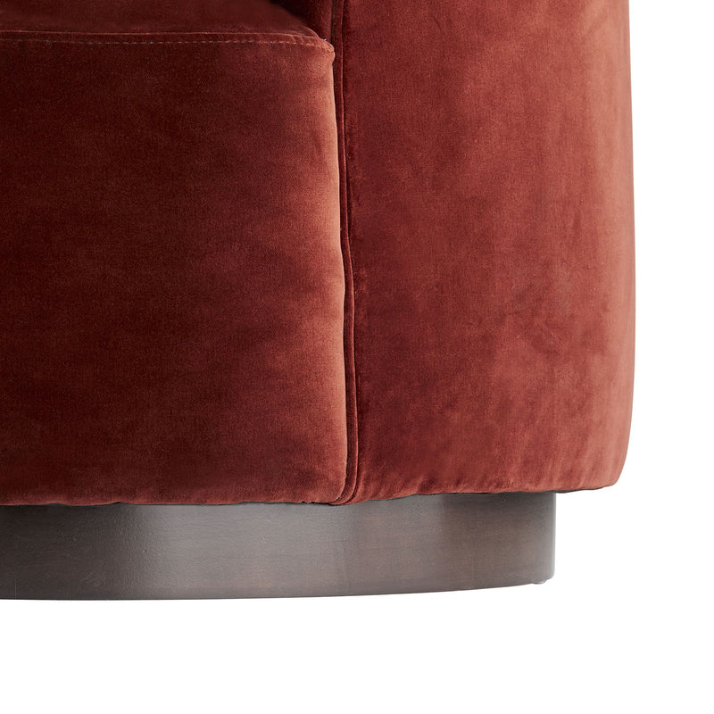 Emilee Small Paprika Velvet Sofa