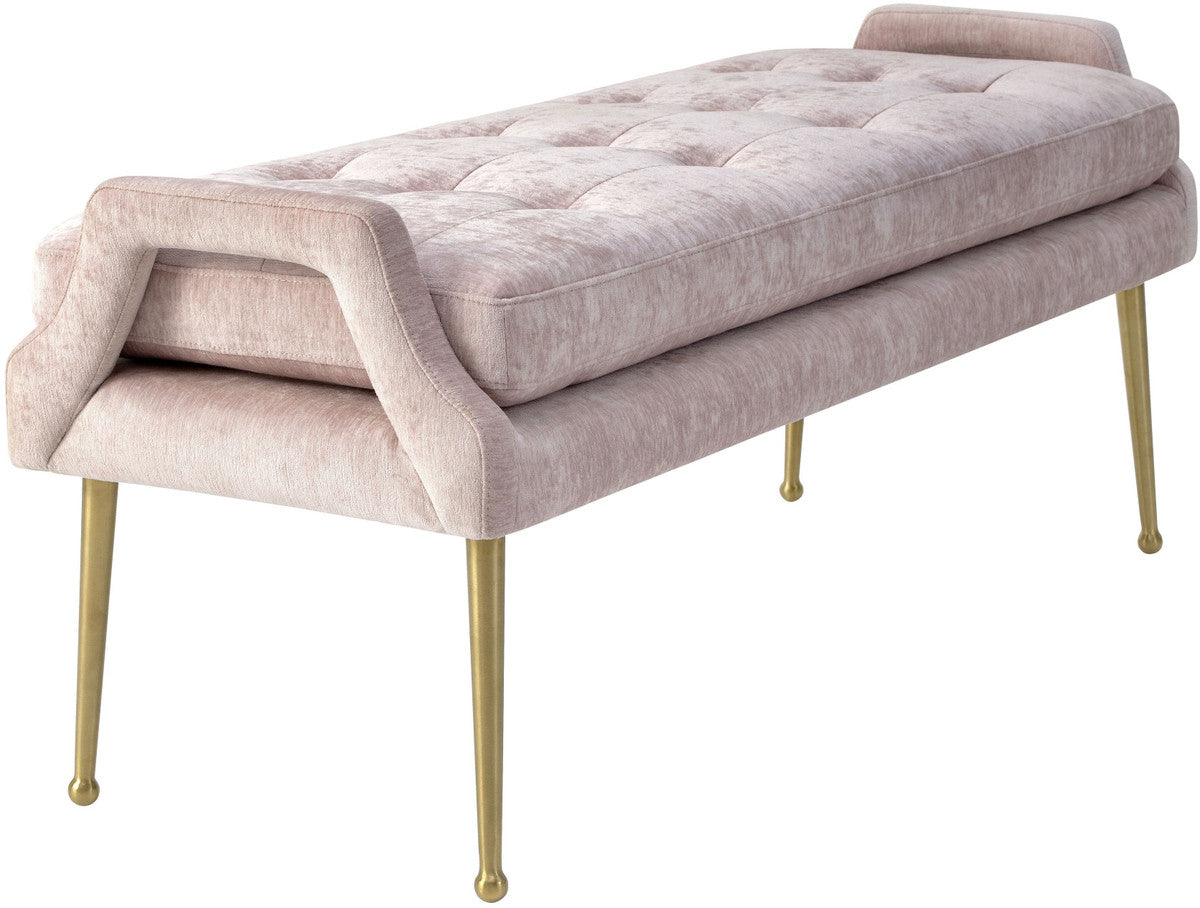 Caprice Blush Slub Velvet Bench - Luxury Living Collection