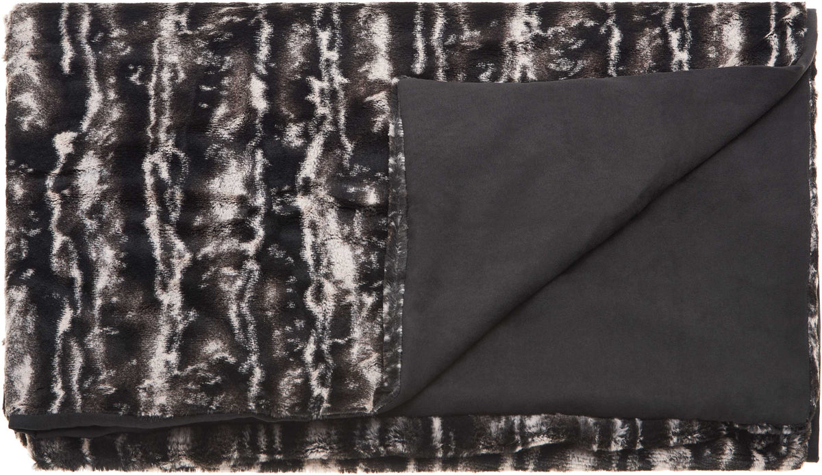Benicia 50" x 70" Black & Silver Throw Blanket - Elegance Collection