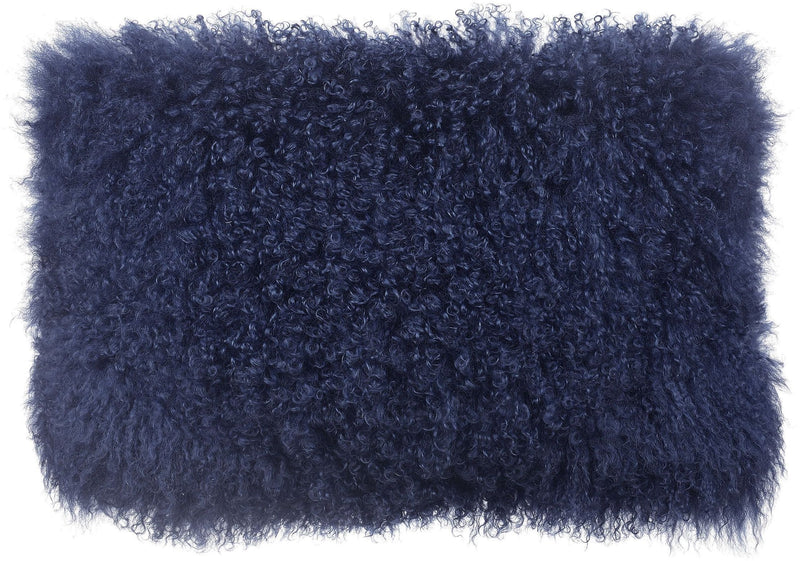 January Blue Sheep Fur Long Pillow - Luxury Living Collection