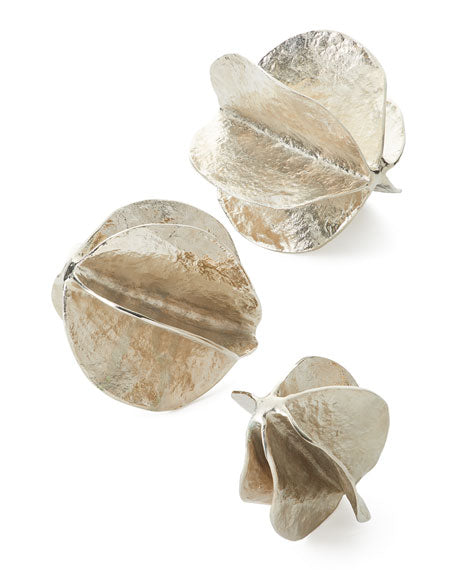 Camila Nickel Spheres of Flowing Waves (Set of Three) - Luxury Living Collection
