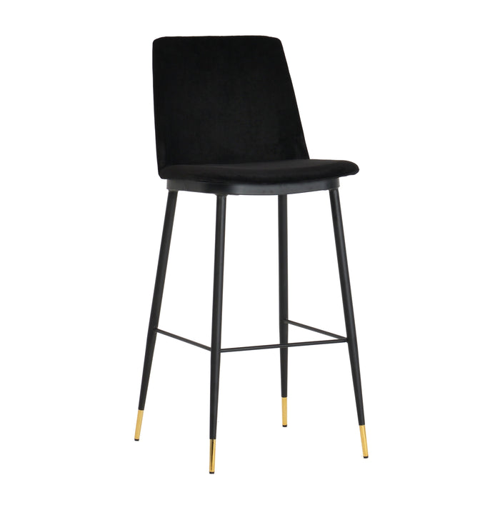 Frederica Black Velvet Counter Stools (Set of 2) - Luxury Living Collection