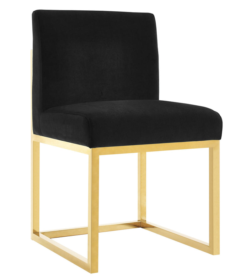 Gianni Black Velvet With Gold Frame Chair - Luxury Living Collection