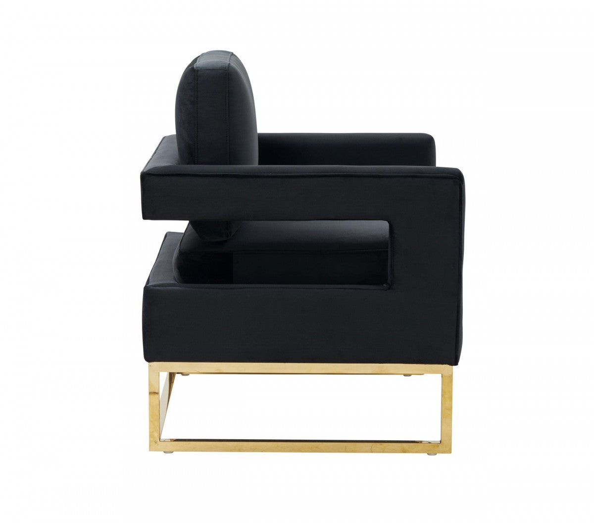 Glimer Black Velvet Chair - Luxury Living Collection