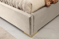 Darcy Modern Beige Velvet & Gold Bed