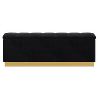 Keilani Black Velvet Storage Ottoman