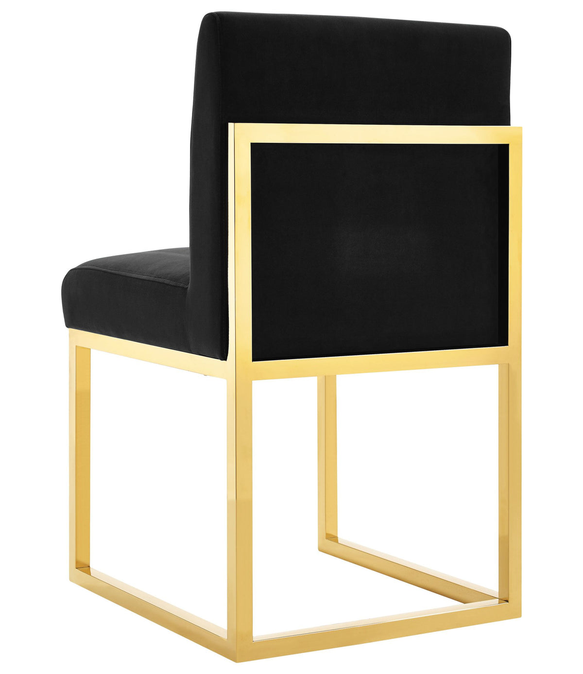 Gianni Black Velvet With Gold Frame Chair - Luxury Living Collection