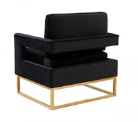 Glimer Black Velvet Chair - Luxury Living Collection