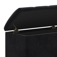 Keilani Black Velvet Storage Ottoman