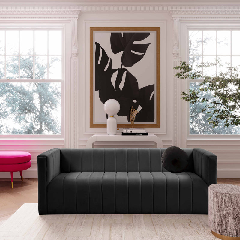 Claire Black Velvet Sofa - Luxury Living Collection