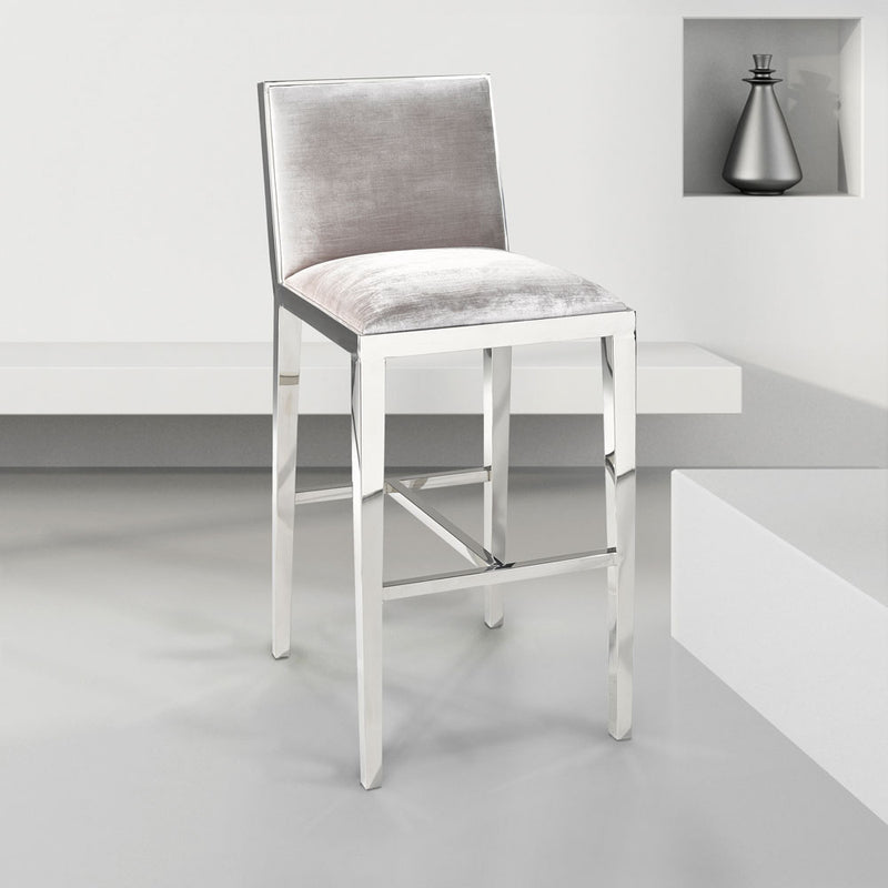 Cupio Grey Velvet Counter Chair