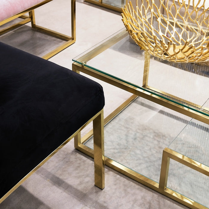 Bellus Brushed Gold Coffee Table