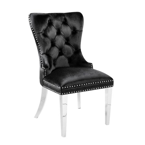 Bellezza Black Velvet Dining Chair