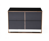 Elidi Modern Black & Rosegold Nightstand